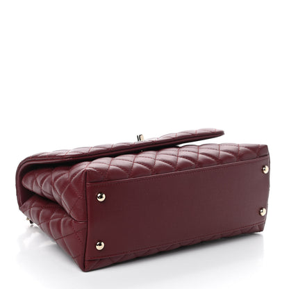 Chanel Caviar Quilted Small Coco Handle Flap Burgundy 4 of 11
