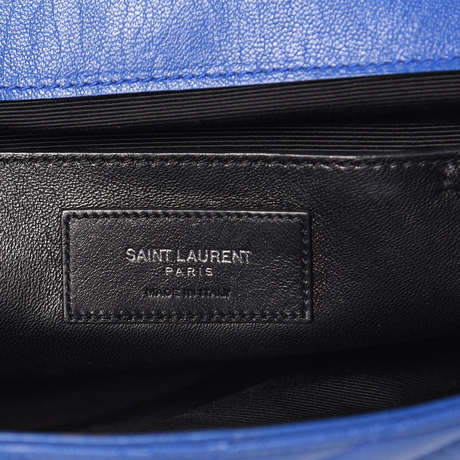 Saint Laurent Sheepskin Matelasse Medium Monogram College Punk Chain Satchel Blue Majorelle 6 of 16