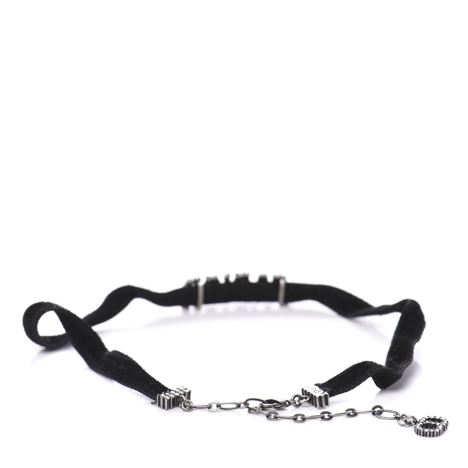 Christian Dior Velvet Crystal J’Adior Choker Necklace Black 3 of 5