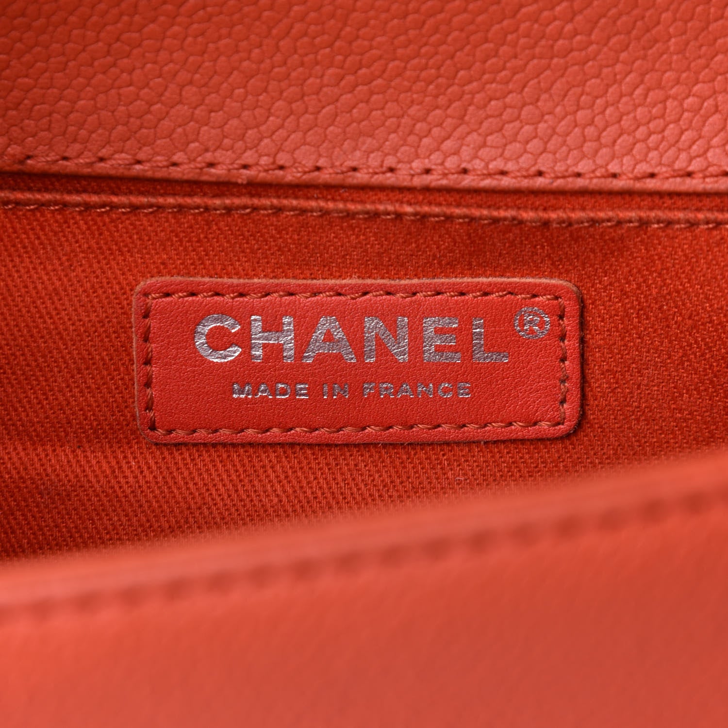 Chanel Caviar Stitched Medium Boy Flap Dark Orange 6 of 10