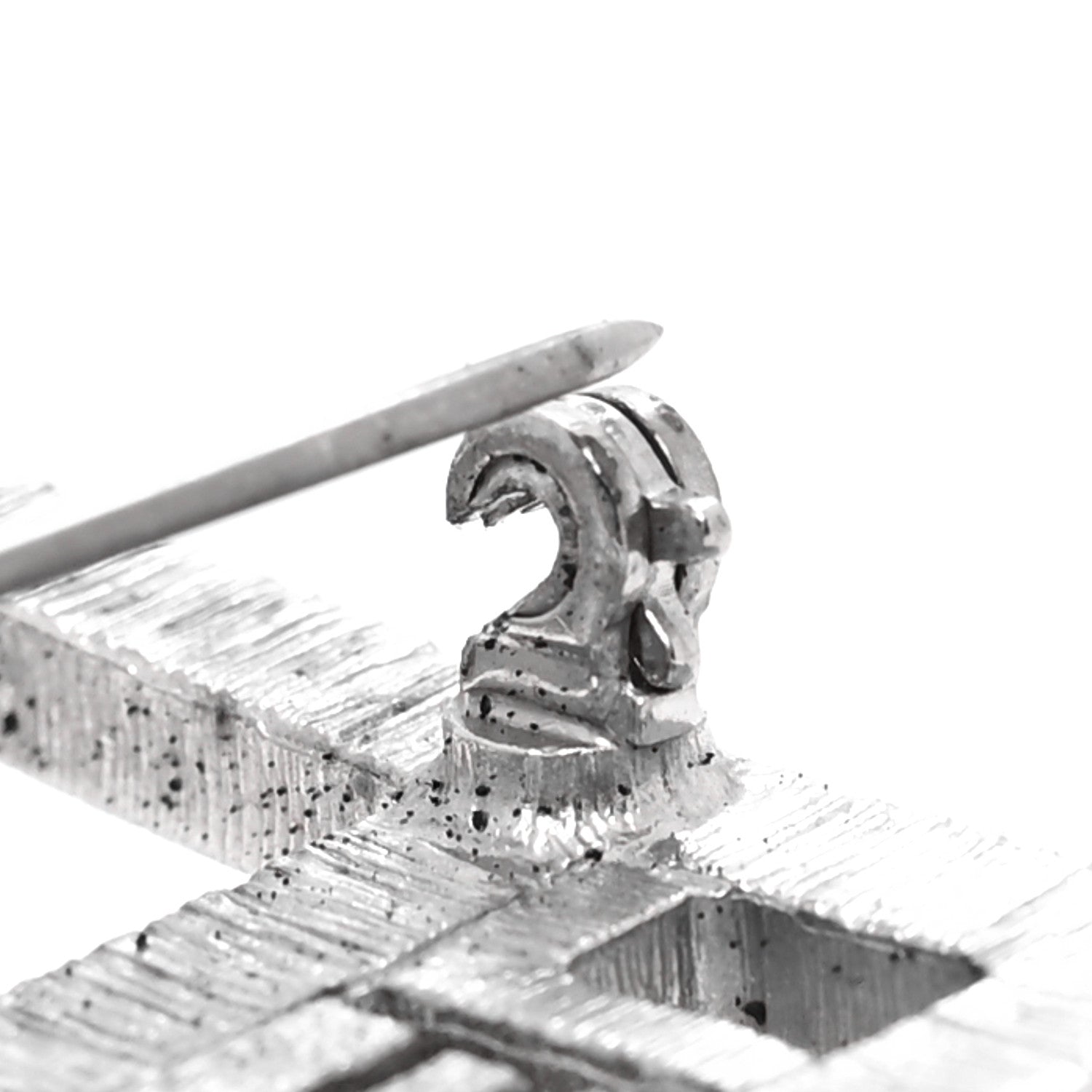 Chanel Swarovski Baguette Crystal CC Shield Brooch Silver 5 of 6