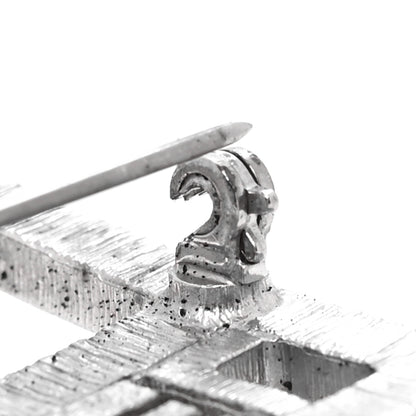 Chanel Swarovski Baguette Crystal CC Shield Brooch Silver 5 of 6