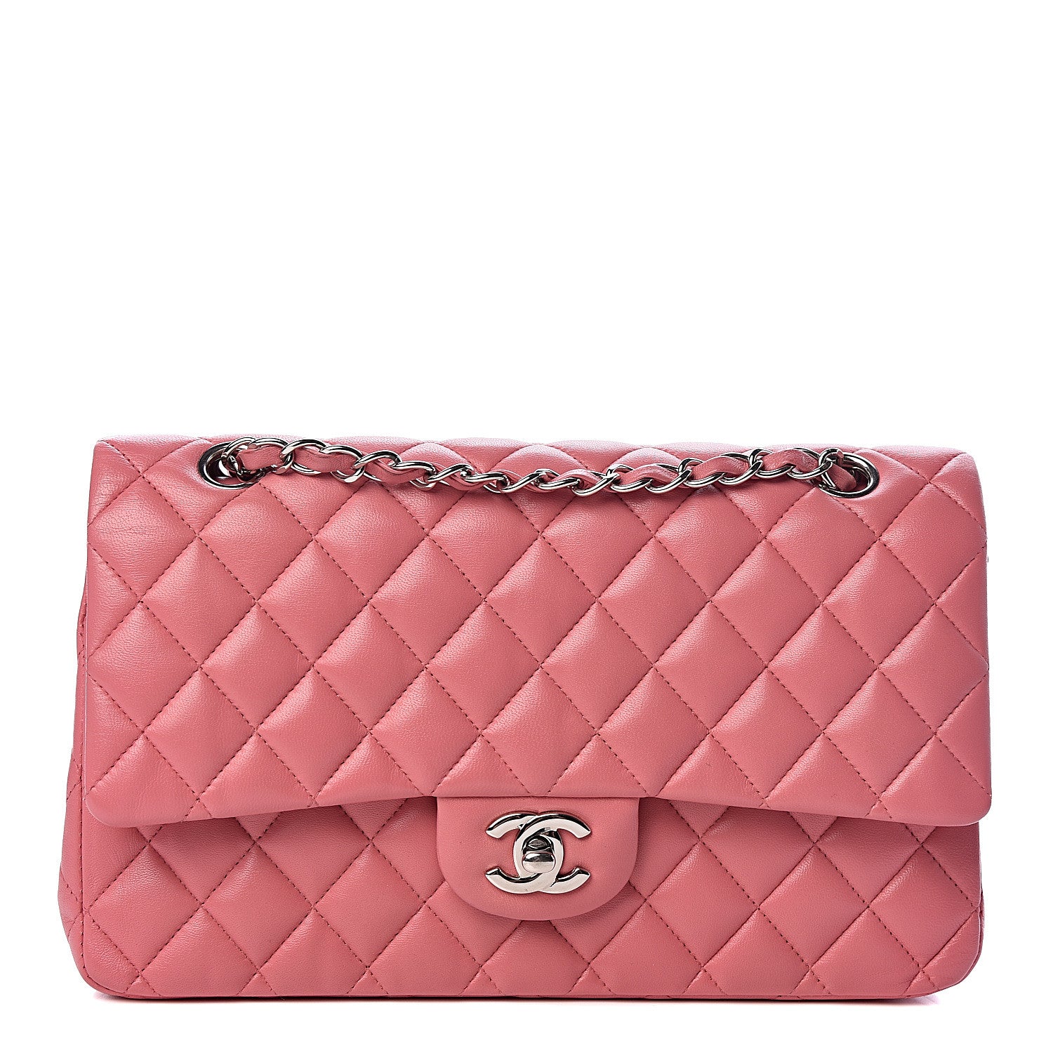 Chanel Lambskin Quilted Medium Double Flap Pink 1 of 10