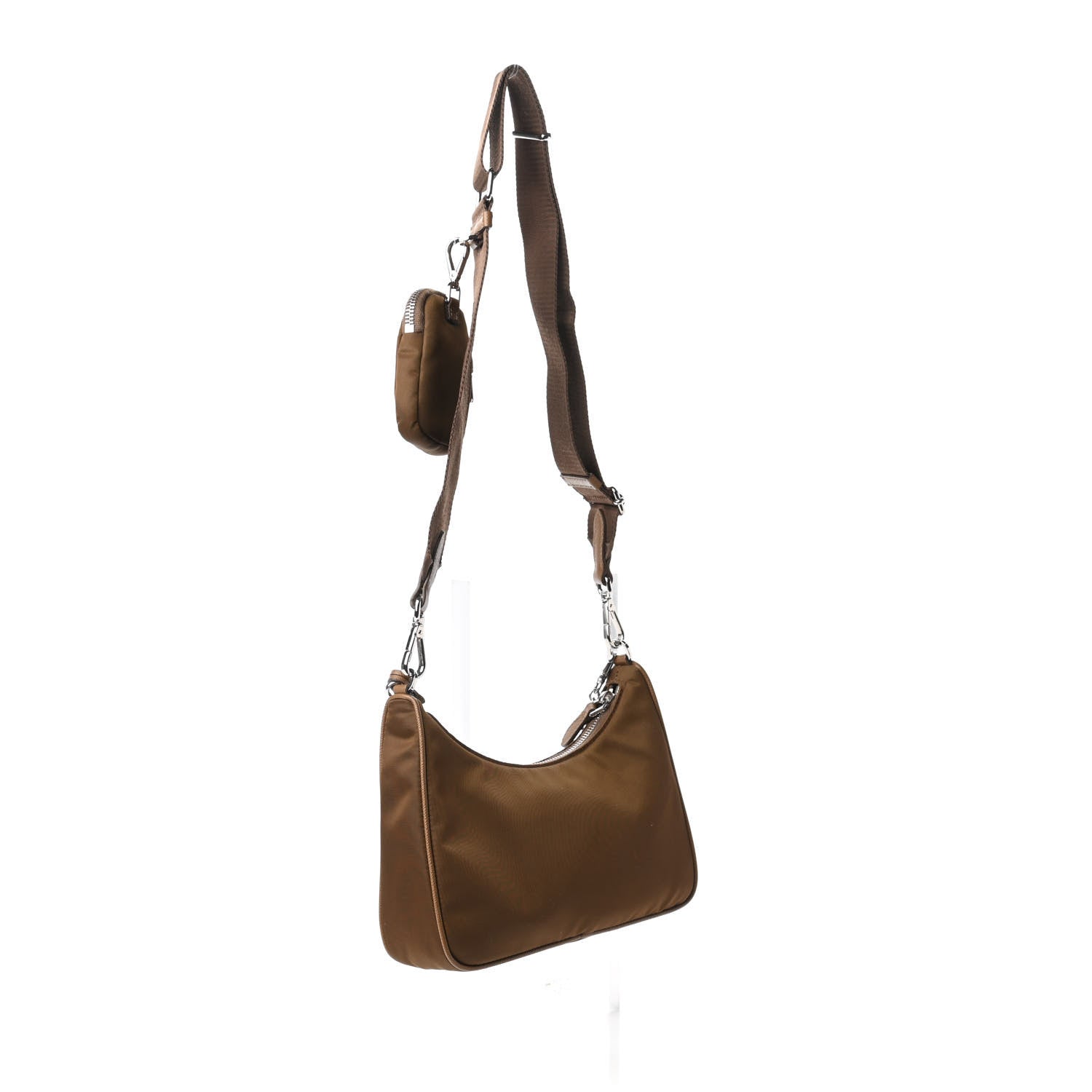 Prada Tessuto Nylon Saffiano Re-Edition 2005 Shoulder Bag Cacao 3 of 10