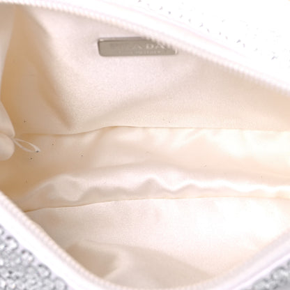 Prada Satin Crystal Mini Re-Edition 2000 Bag White 5 of 12