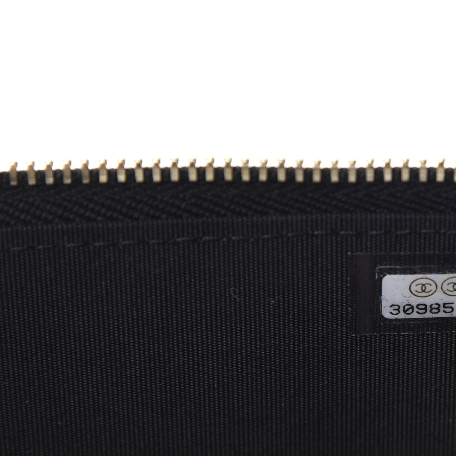 Chanel Raffia Jute Striped Small Vanity Case With Chain Black Beige 9 of 11