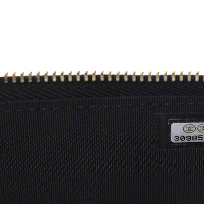 Chanel Raffia Jute Striped Small Vanity Case With Chain Black Beige 9 of 11