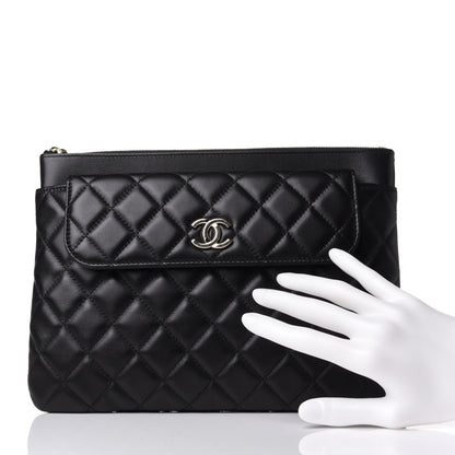 Chanel Lambskin Quilted Medium Flap Cosmetic Case Black 2 of 8