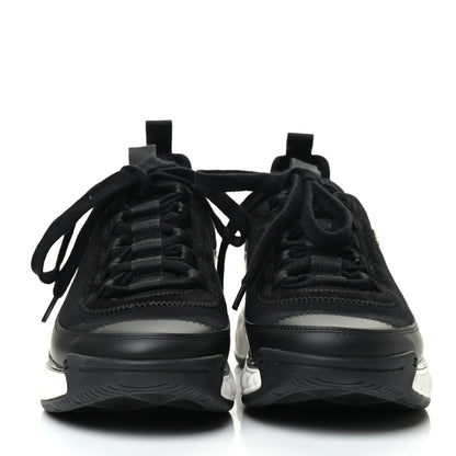 Chanel Velvet Calfskin Mixed Fibers CC Sneakers 36.5 Black 2 of 9