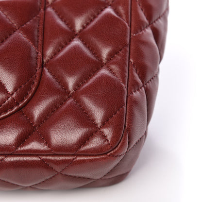 Chanel Lambskin Quilted East West Flap Dark Red 15 of 18