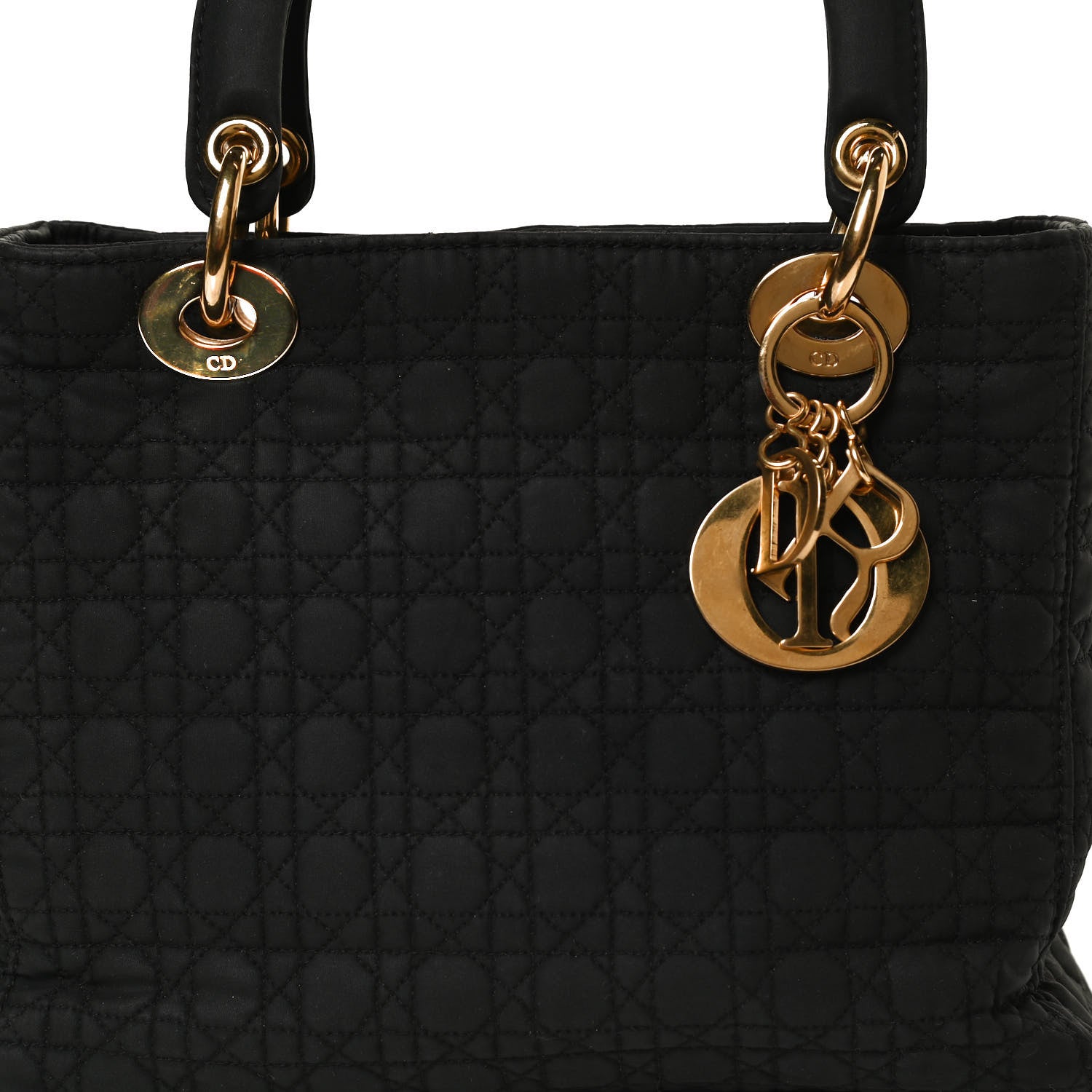 Christian Dior Nylon Cannage Medium Lady Dior Black 8 of 12