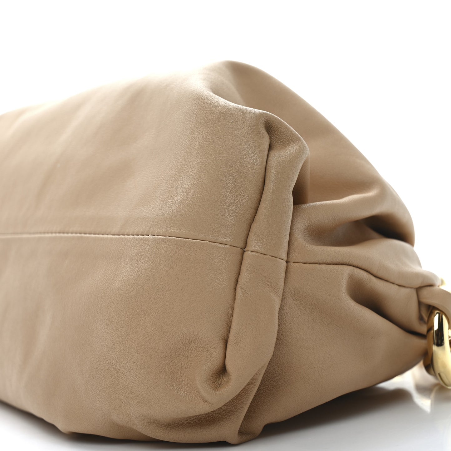 Calfskin Chain Pouch Almond