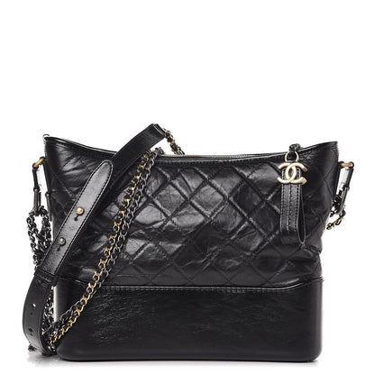 Chanel Aged Calfskin Quilted Medium Gabrielle Hobo Black 1 of 9