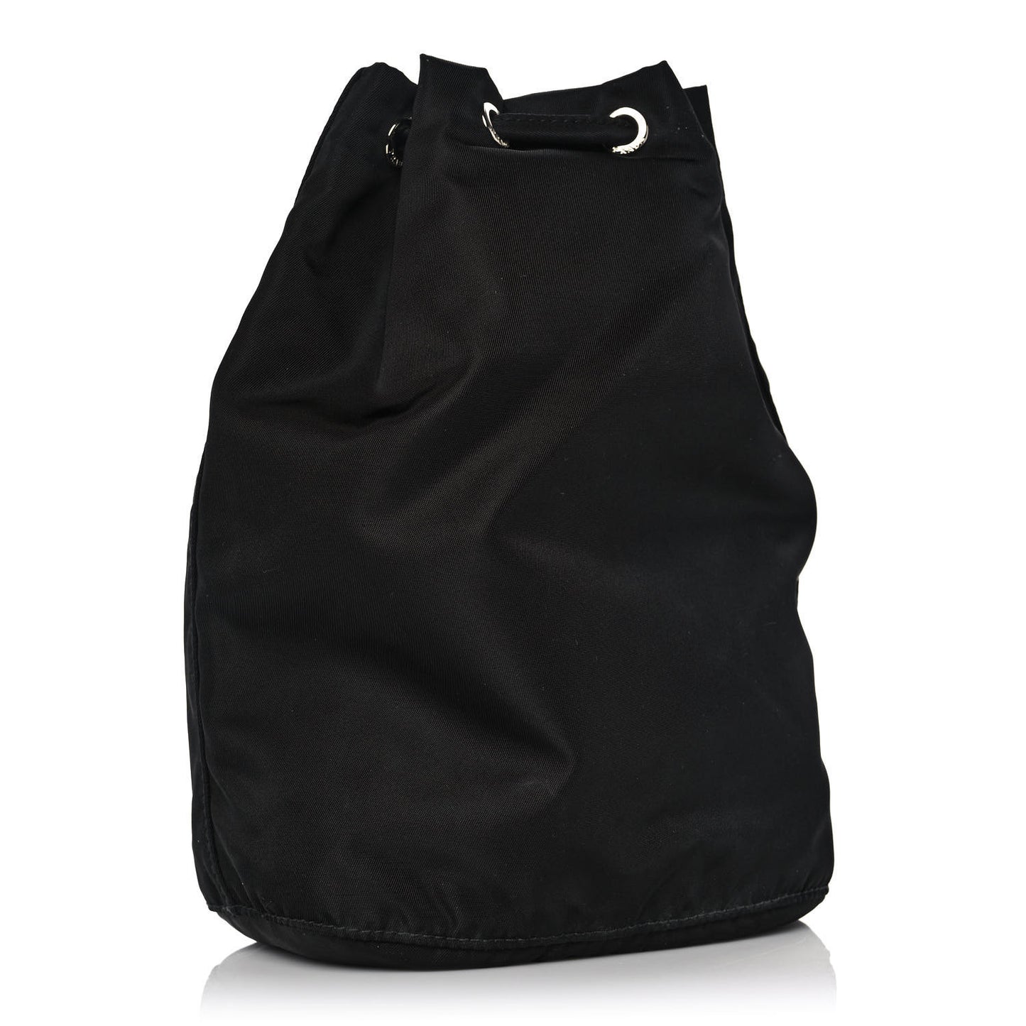 Saffiano Tessuto Nylon Vela Bucket Wristlet Black