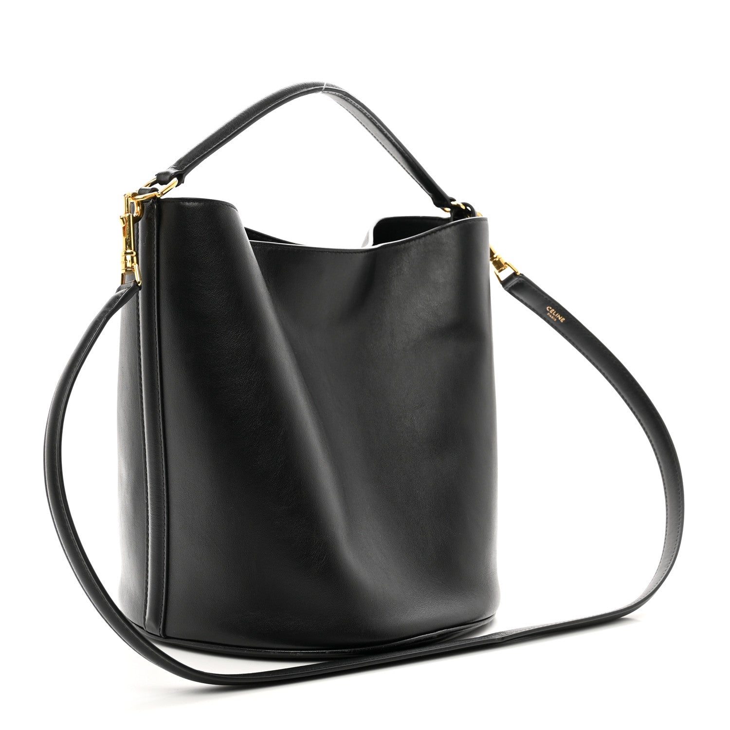 Celine Smooth Calfskin Bucket 16 Bag Black 3 of 9