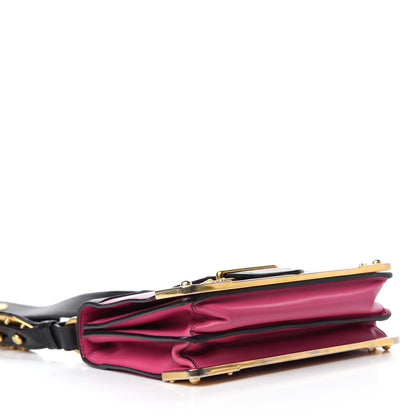 Prada City Calf Saffiano Cahier Bag Fuxia Black 4 of 11
