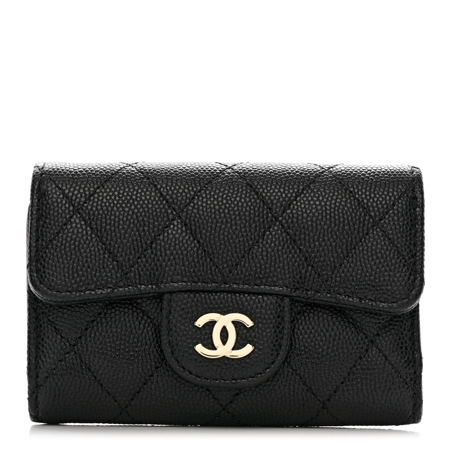 Caviar Quilted Classic 4 Key Holder Wallet Black