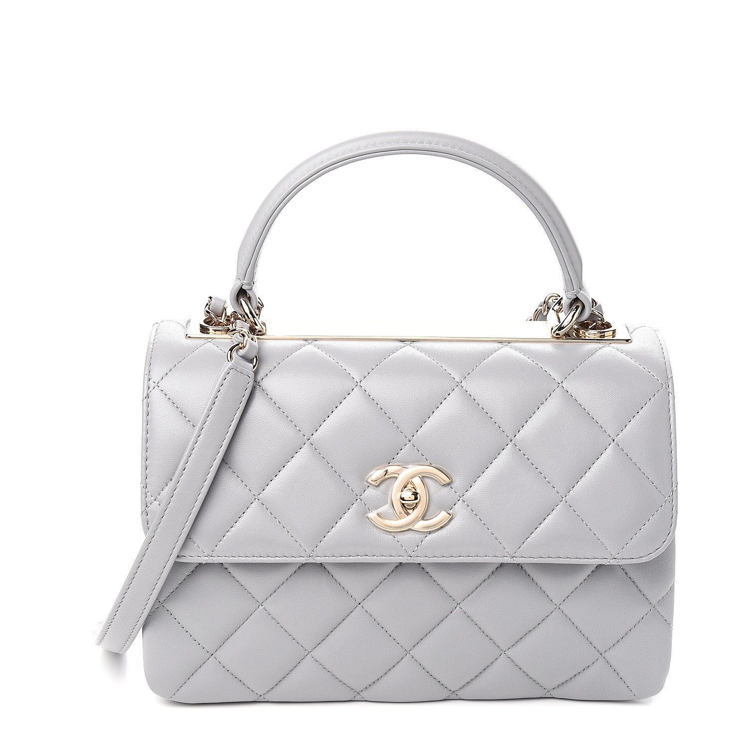 Chanel Lambskin Quilted Small Trendy CC Flap Dual Handle Bag Grey 1 of 10