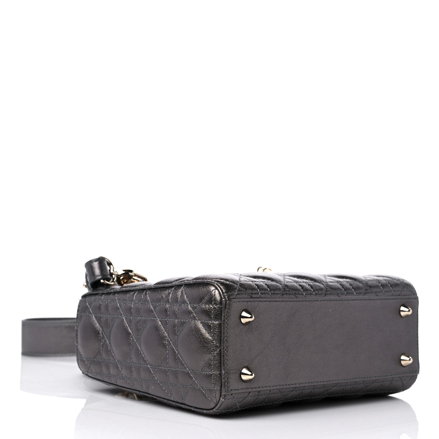 Christian Dior Lambskin Cannage Small My ABCDior Lady Dior Metallic Grey 4 of 11