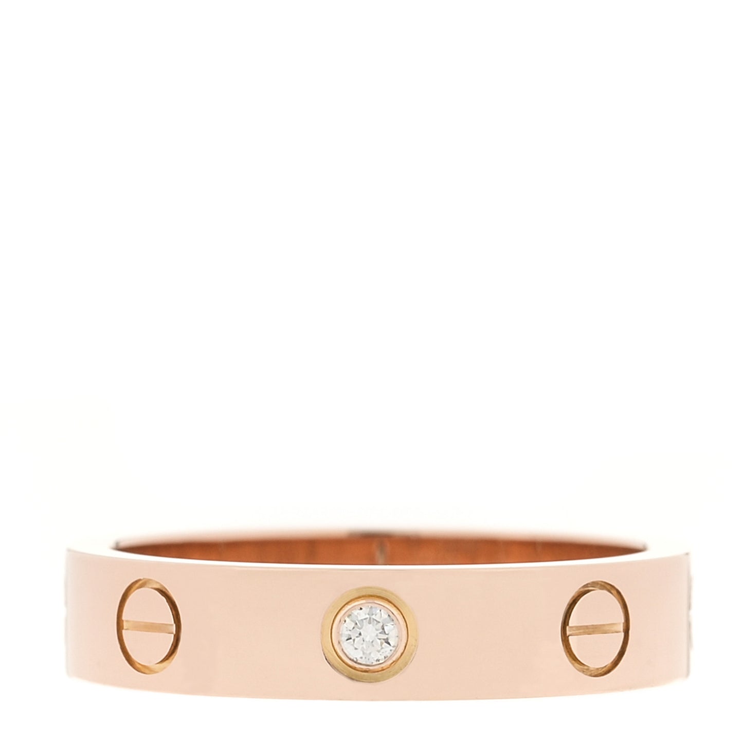 18K Pink Gold Diamond 4mm LOVE Wedding Band Ring 51 5.75
