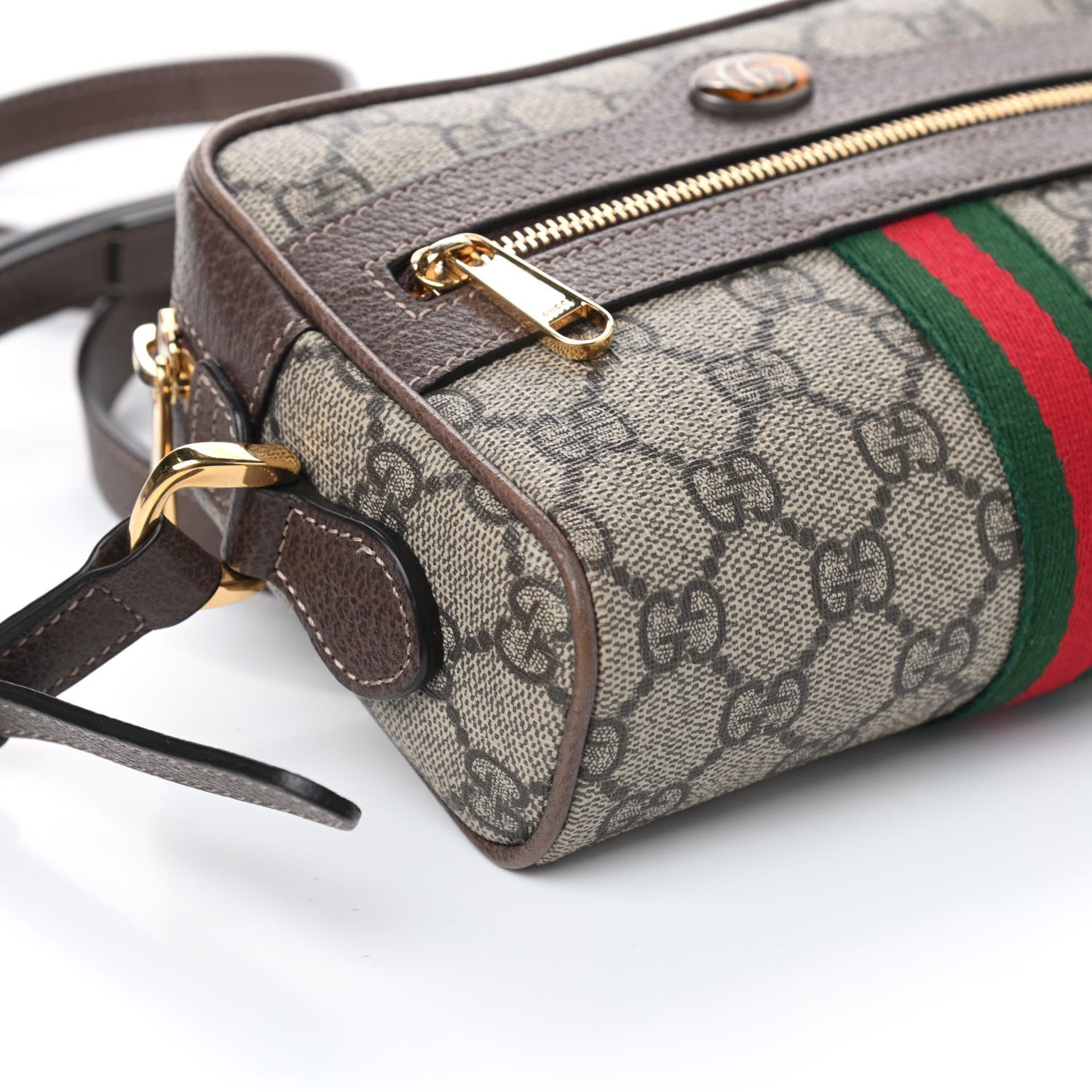 Gucci GG Supreme Monogram Web Mini Ophidia Shoulder Bag Brown 7 of 8