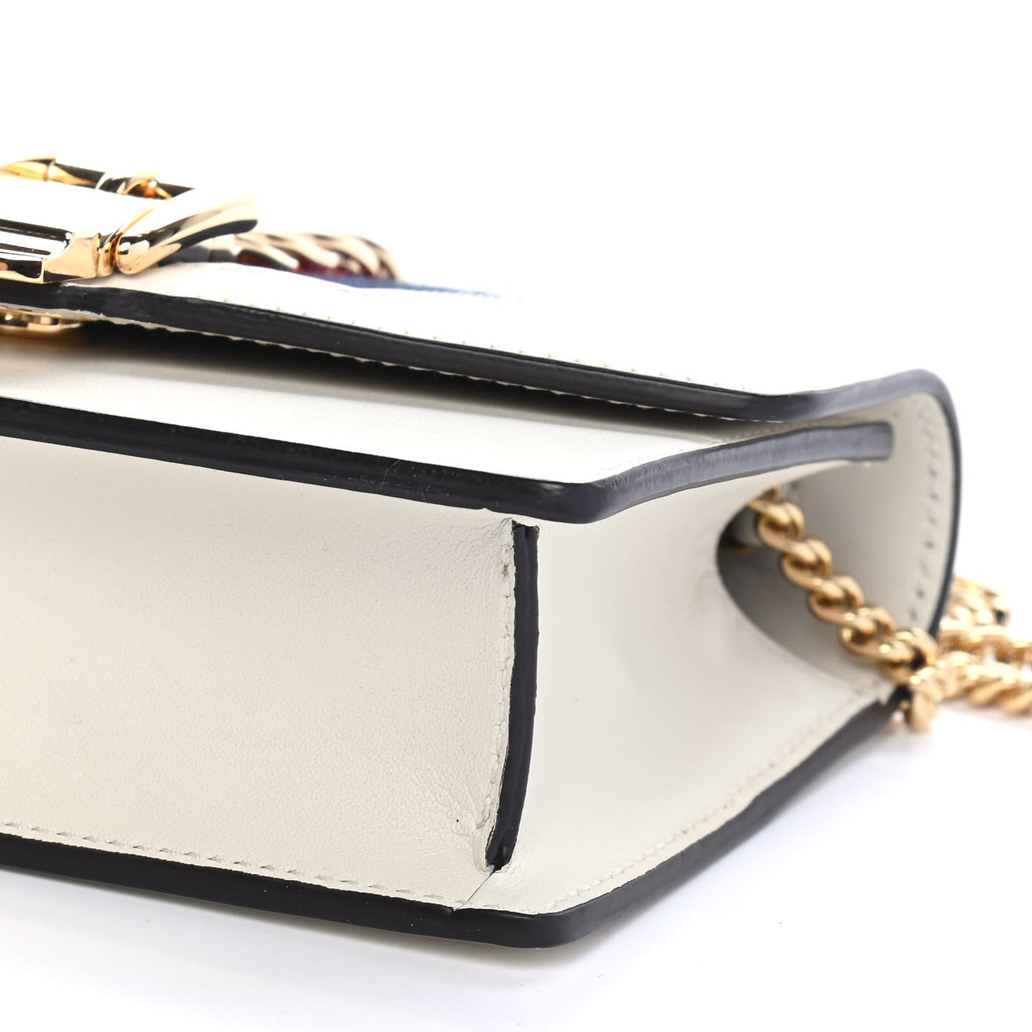 Calfskin Super Mini Sylvie Chain Shoulder Bag White