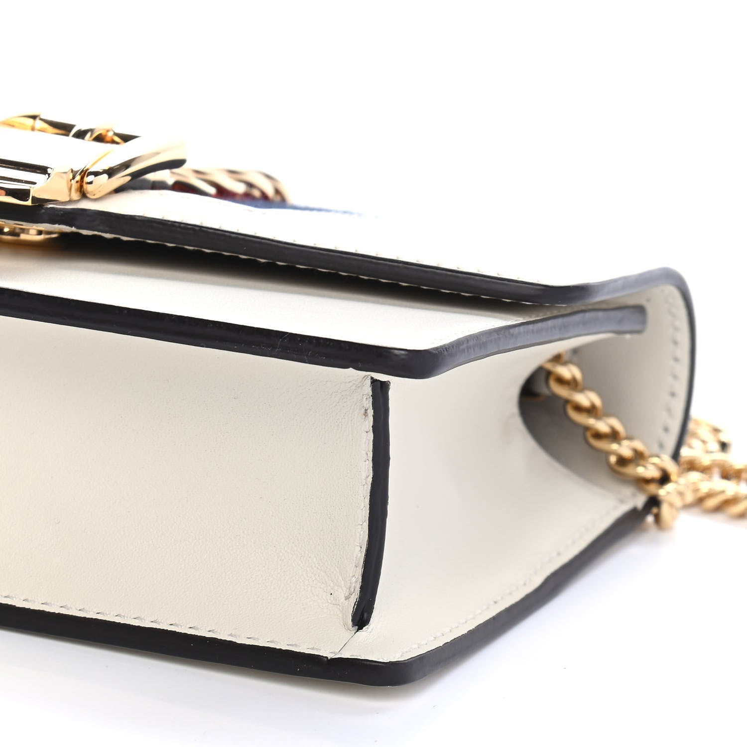 Gucci Calfskin Super Mini Sylvie Chain Shoulder Bag White 9 of 9
