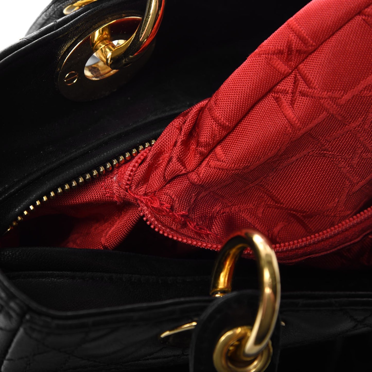 Lambskin Cannage Medium Lady Dior Black