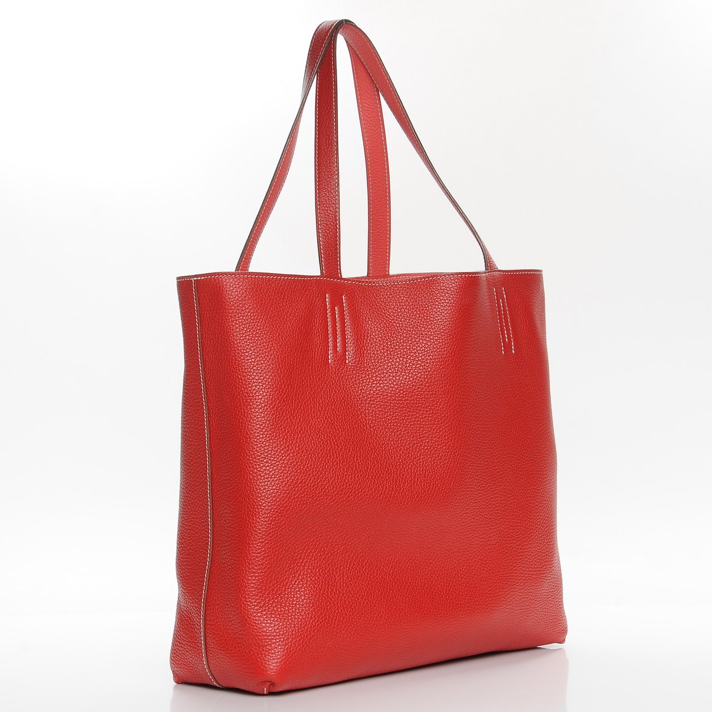 Taurillon Clemence Double Sens 36 Reversible Tote Peony Sanguine
