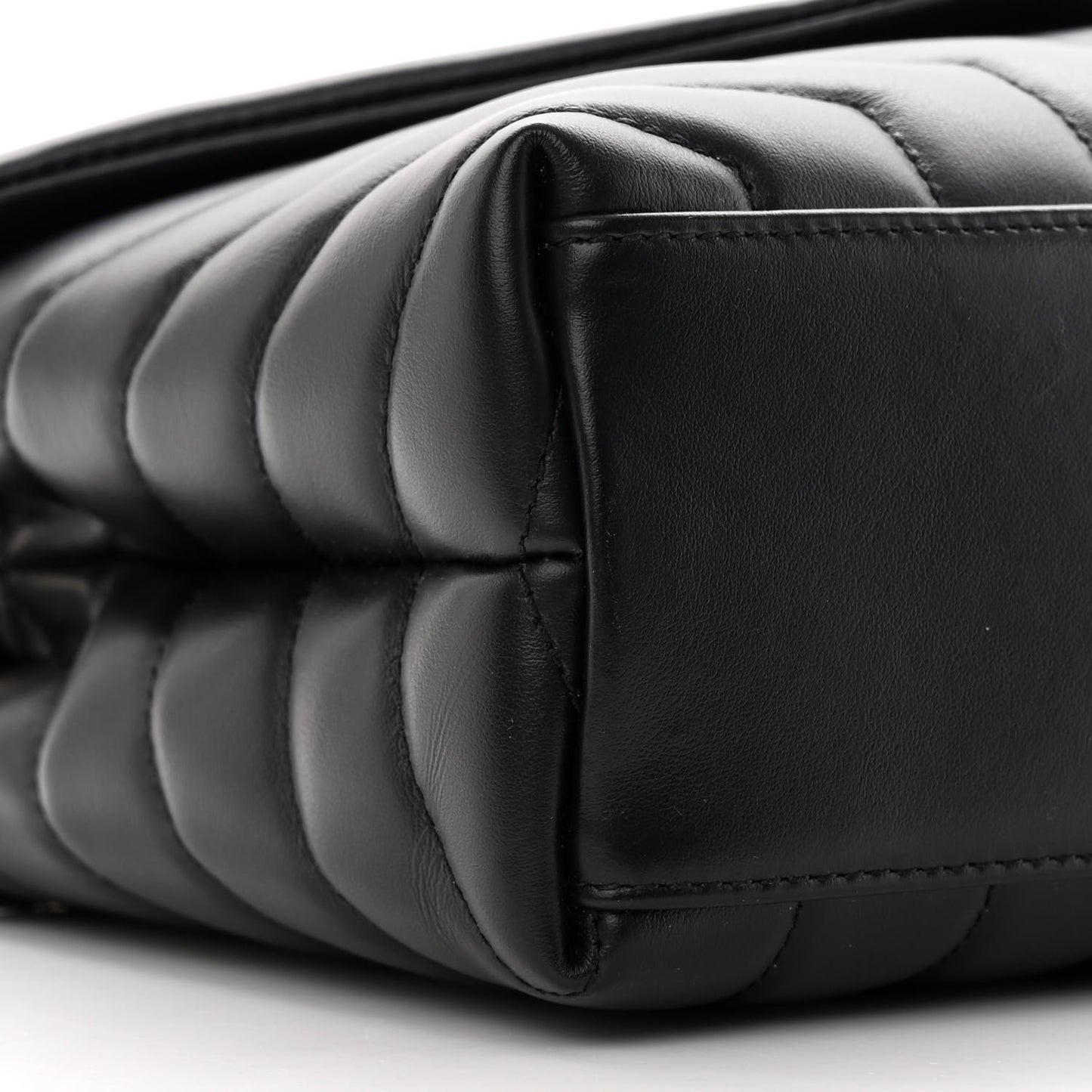 Calfskin Y Quilted Monogram Small Loulou Chain Satchel Black
