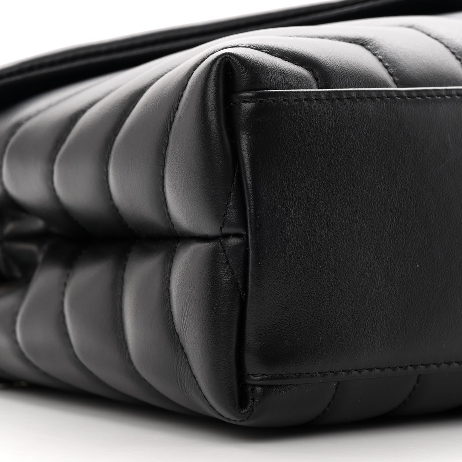 Saint Laurent Calfskin Y Quilted Monogram Small Loulou Chain Satchel Black 9 of 13