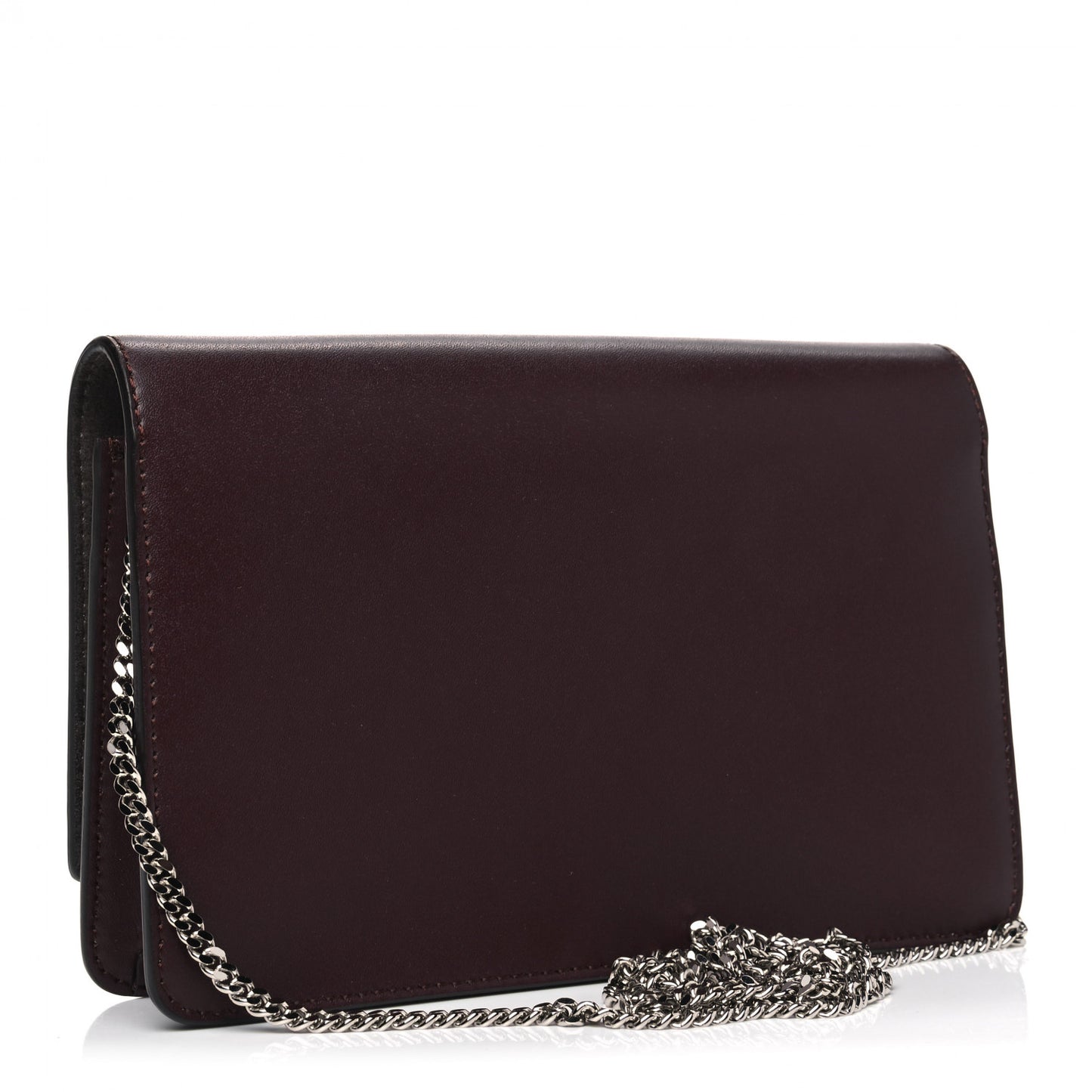 Vitello Liberty Studded Tube Wallet On Chain Bordeaux