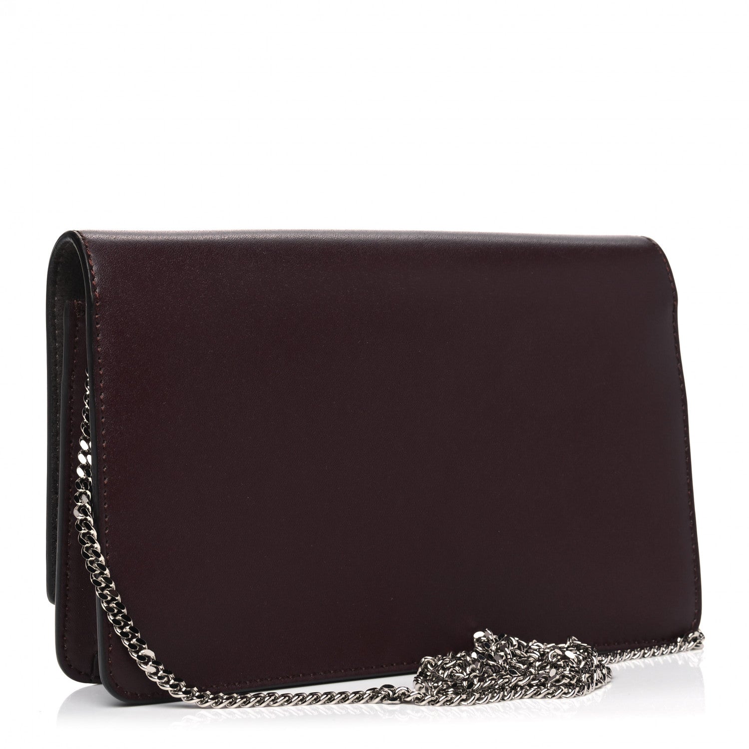 Fendi Vitello Liberty Studded Tube Wallet On Chain Bordeaux 2 of 4
