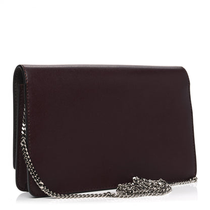Fendi Vitello Liberty Studded Tube Wallet On Chain Bordeaux 2 of 4