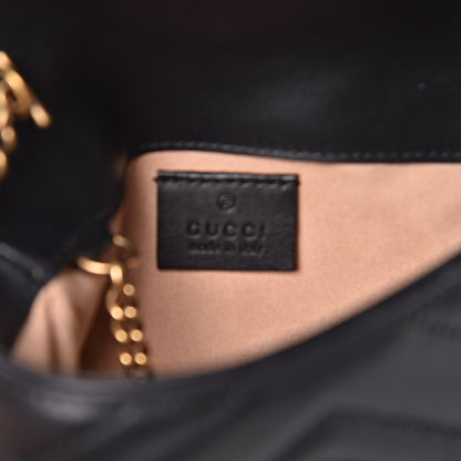 Gucci Calfskin Matelasse Super Mini GG Marmont Shoulder Bag Black 8 of 10