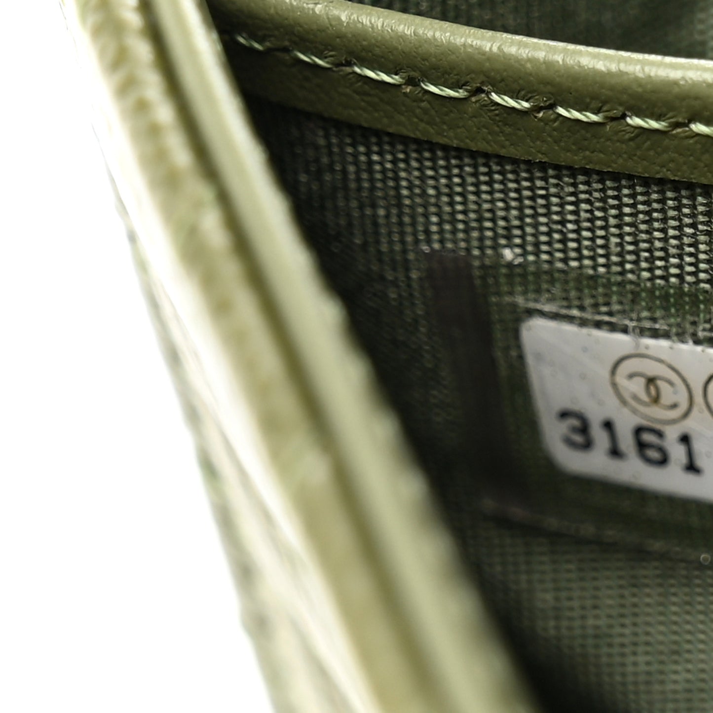 Caviar Chevron Quilted Boy Flap Wallet Green