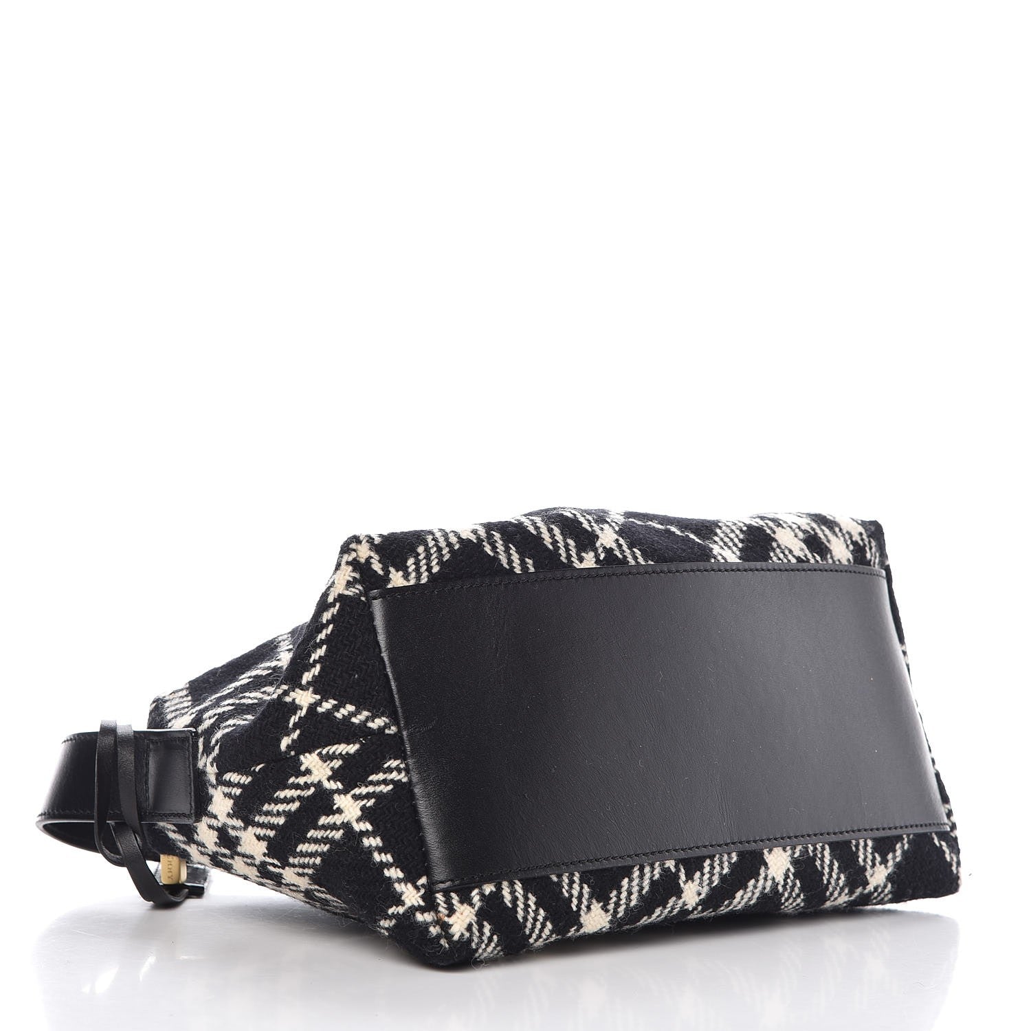 Burberry Wool Plaid Check Small Shoulder Bag Black 4 of 14