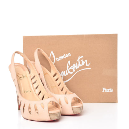 Christian Louboutin Calf Vegetale Griff Sling 120 Pumps 38 Natural Grezzo 14 of 14