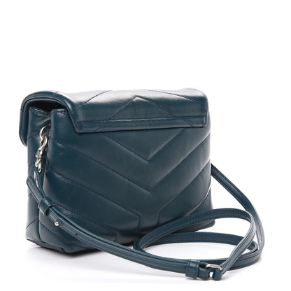 Saint Laurent Calfskin Y Quilted Monogram Toy Loulou Satchel Dark Green 2 of 10