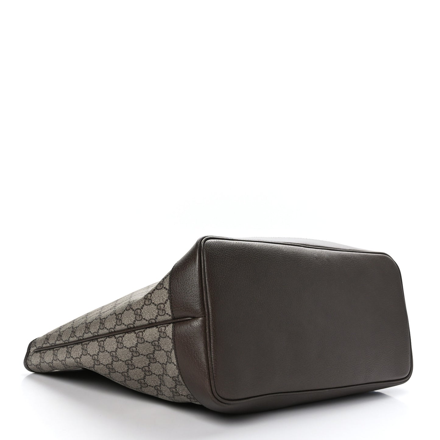 GG Supreme Monogram Textured Dollar Calfskin Web Large Ophidia Tote Beige Ebony New Acero