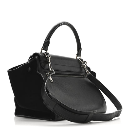Celine Drummed Calfskin Suede Trapeze Black 4 of 17