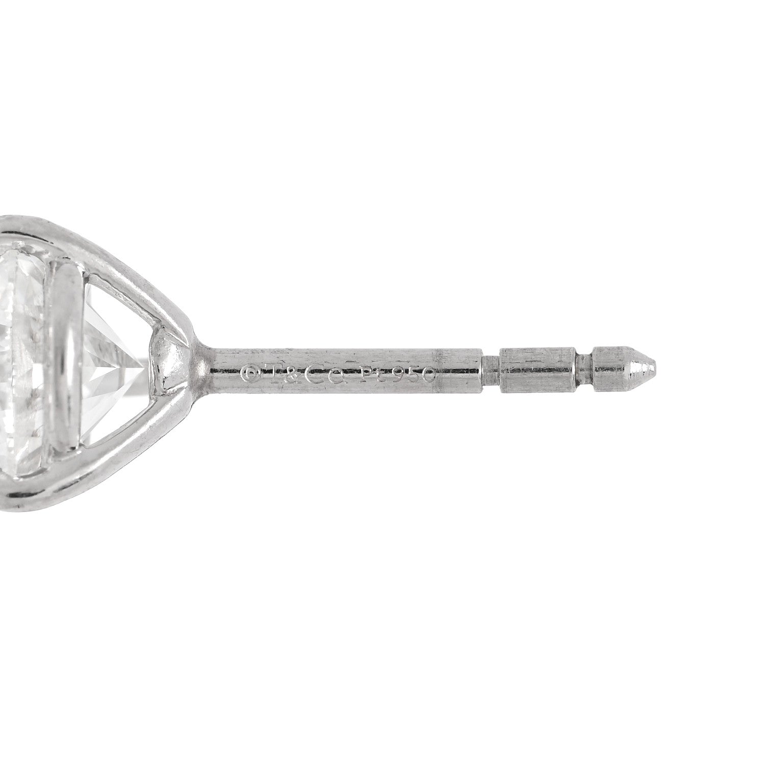 Tiffany Platinum Diamond 2.00ctw Solitaire Earrings 4 of 4