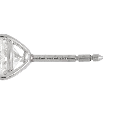 Tiffany Platinum Diamond 2.00ctw Solitaire Earrings 4 of 4