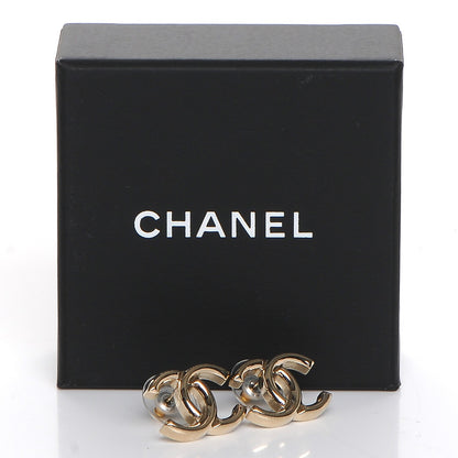 Chanel Metal CC Stud Earrings Gold 6 of 6