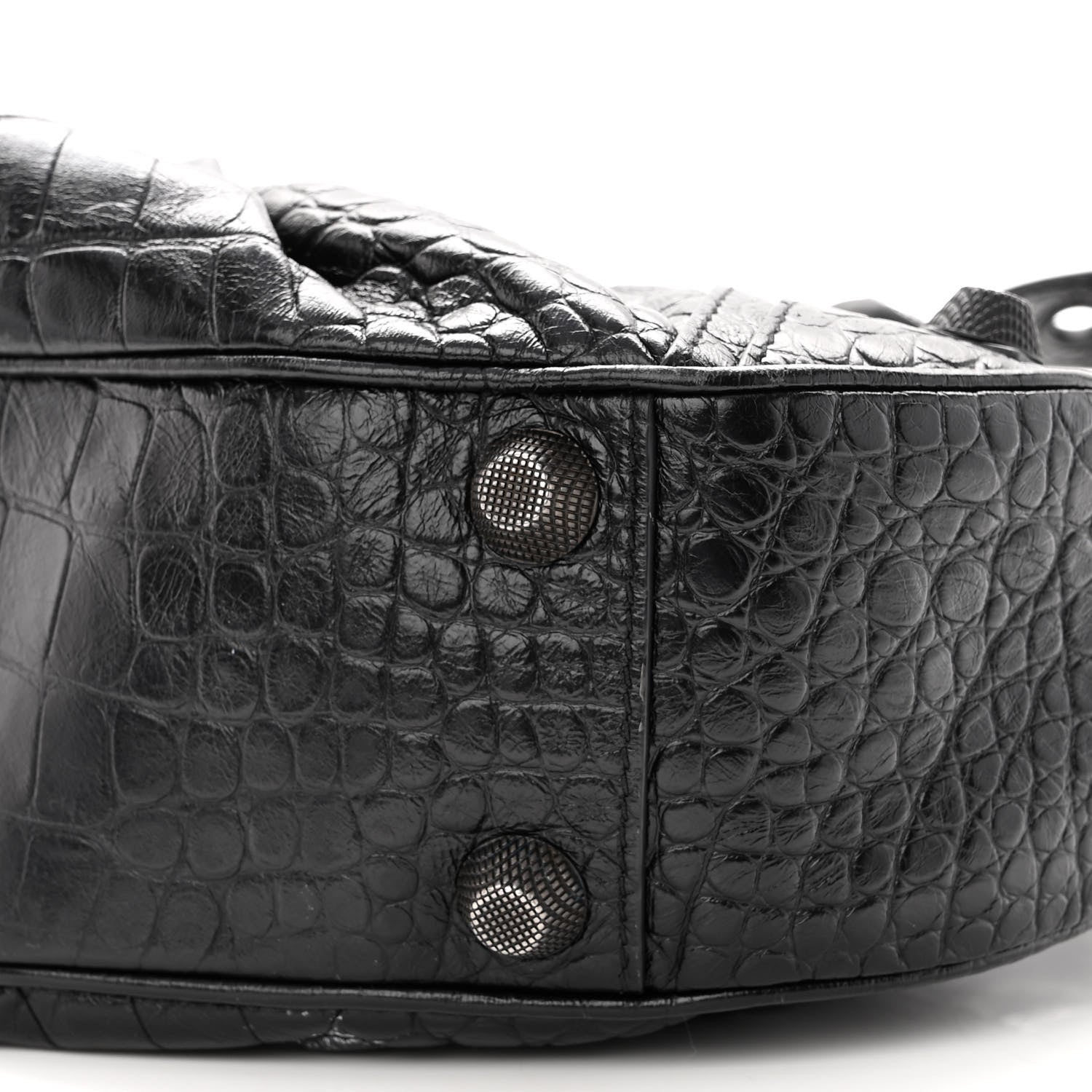 Balenciaga Extra Supple Calfskin Crocodile Embossed Monochrome Small Le Cagole Shoulder Bag Black 10 of 10