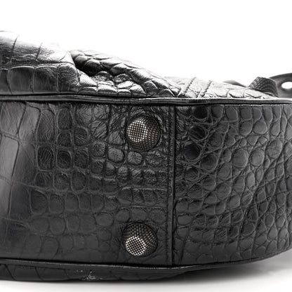 Balenciaga Extra Supple Calfskin Crocodile Embossed Monochrome Small Le Cagole Shoulder Bag Black 10 of 10