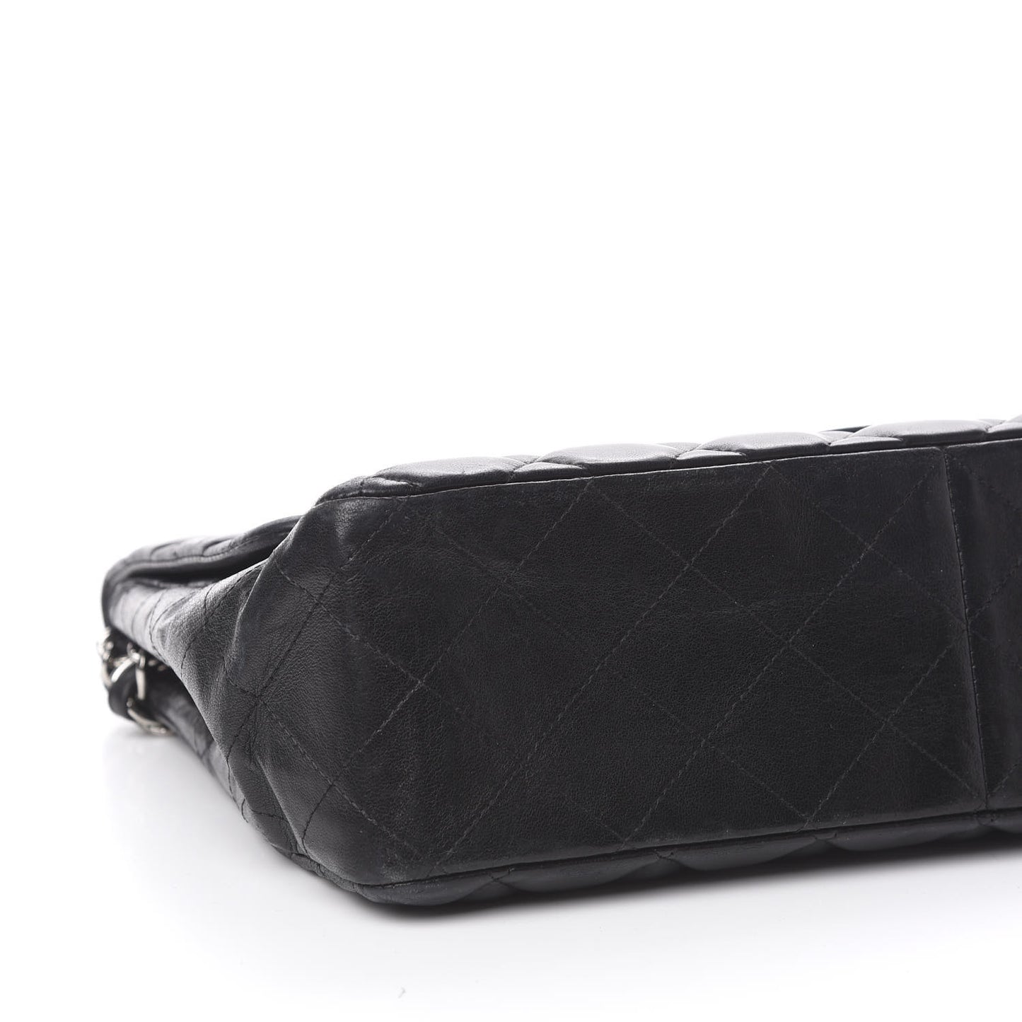 Lambskin Quilted Jumbo Single Flap Black