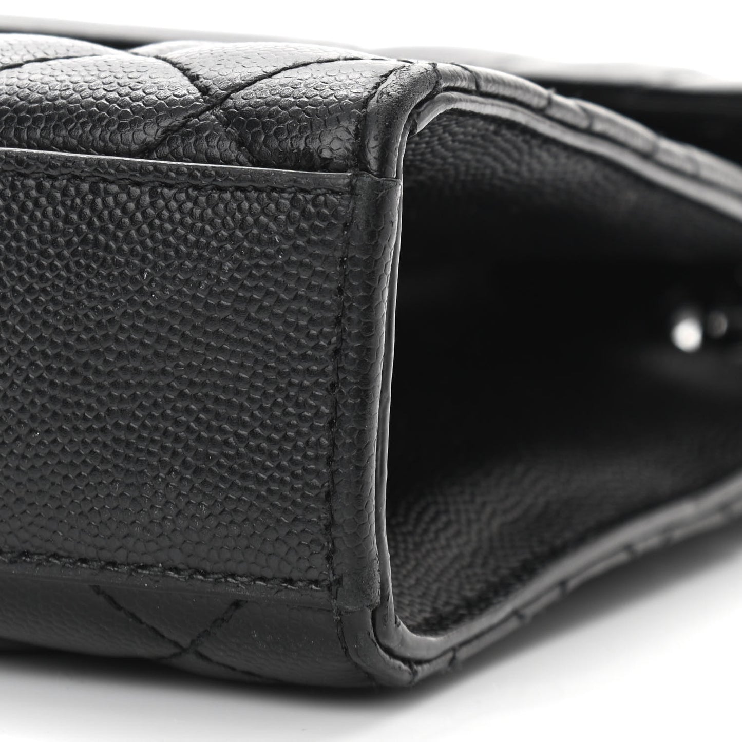 Grain De Poudre Textured Mixed Matelasse Triquilt Medium Monogram Satchel Black
