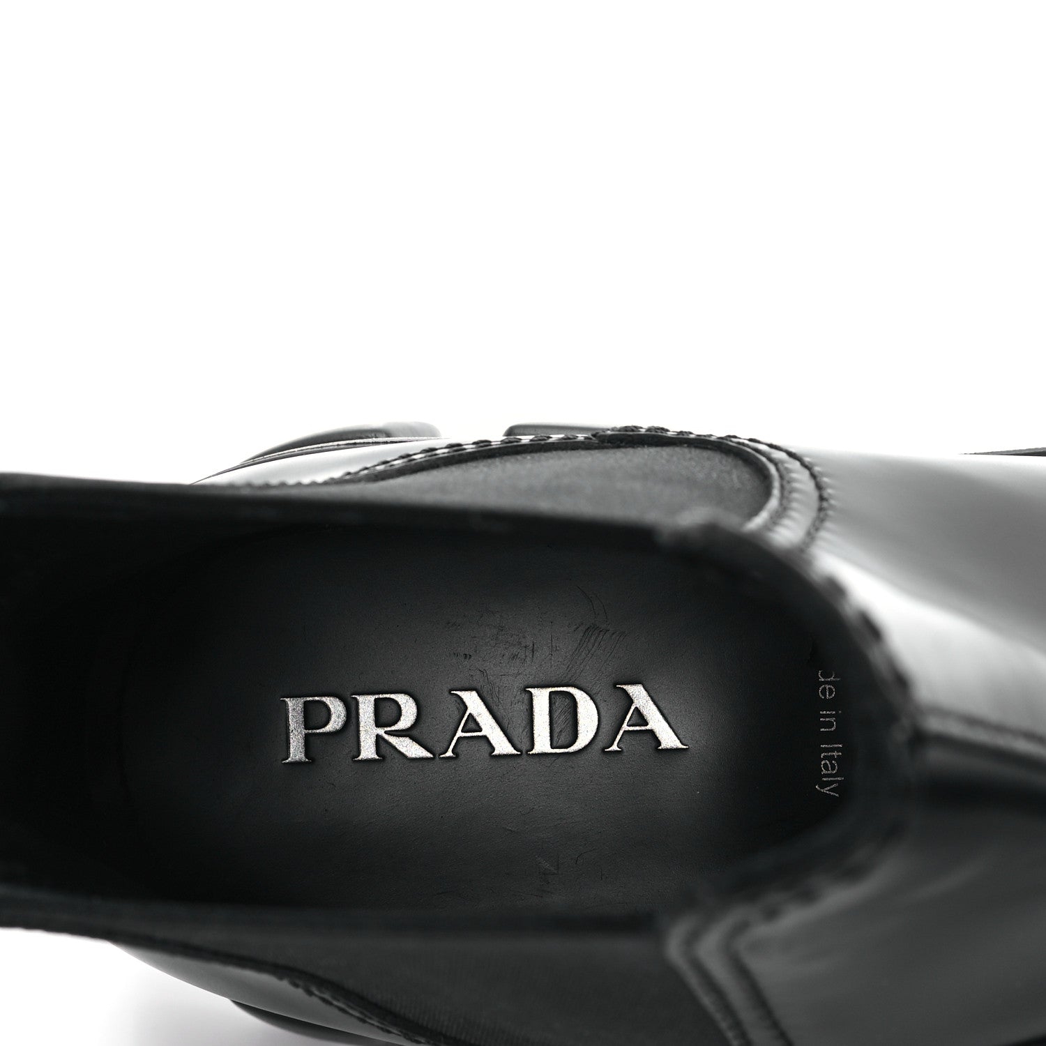 Prada Spazzolato Rois Mens Monolith Chelsea 55mm Ankle Boots 10.5 Black 8 of 9