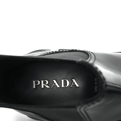 Prada Spazzolato Rois Mens Monolith Chelsea 55mm Ankle Boots 10.5 Black 8 of 9